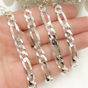 Y85SS. Sterling Silver Flat Figaro Chain
